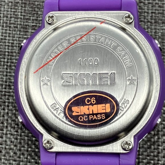 SKMEI Purple Six Digits Digital NWT As Is Silicone Silver Heart Week Days Unisex main image 6
